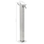 vidaXL Colonne à eau de jardin carrée Acier inoxydable 95 cm