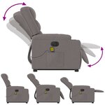 vidaXL Fauteuil inclinable de massage électrique Taupe Tissu