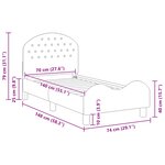 vidaXL Cadre de lit pour tout-petit avec tête de lit Vert Mer Velours