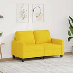 vidaXL Canapé à 2 places Jaune clair 120 cm Tissu