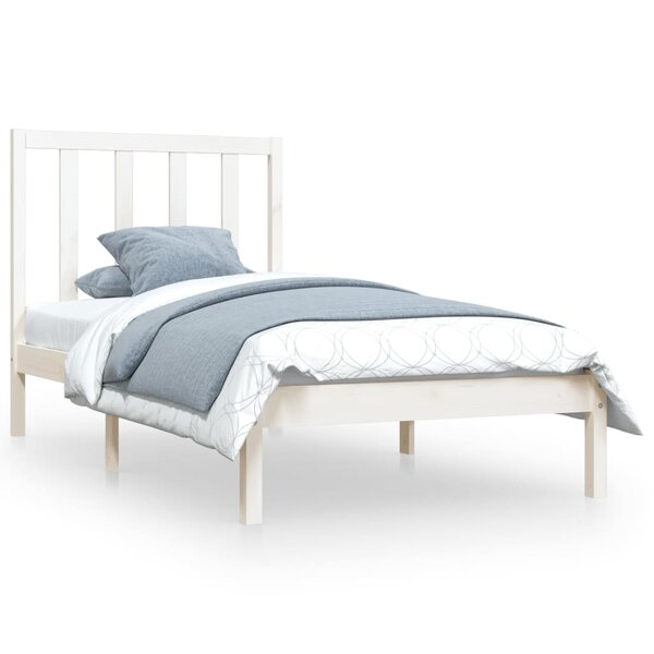 vidaXL Cadre de lit Blanc Bois de pin massif 100x200 cm