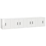 vidaXL Ensemble de meubles TV 4 Pièces Blanc brillant Bois d'ingénierie