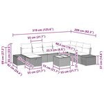 vidaXL Ensemble de canapé de jardin 9 pièces noir en poly rattan