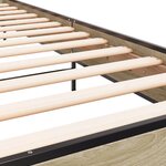 vidaXL Cadre de lit chêne sonoma 90x200 cm bois d'ingénierie et métal