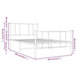 vidaXL Cadre de lit métal sans matelas et pied de lit blanc 100x200 cm