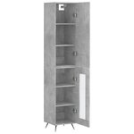 vidaXL Buffet haut Gris béton 34 5x34x180 cm Bois d'ingénierie