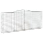 vidaXL Paniers à gabions arqués 20 Pièces 400x50x160/180 cm fer galvanisé