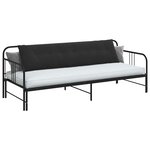 vidaXL Coussin de Dos Noir 200 x 50 cm Tissu en velours côtelé