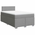 vidaXL Sommier à lattes de lit et matelas gris clair 120x190 cm tissu