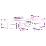 vidaXL Meuble TV Blanc brillant 150 x 39 x 30 cm Bois d'ingénierie