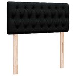 vidaXL Sommier à lattes de lit avec matelas Noir 90x190 cm Tissu