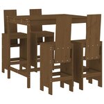 vidaXL Ensemble de bar de jardin 5 Pièces marron miel bois de pin massif