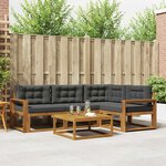 vidaXL Ensemble de canapés d'extérieur 5 Pièces Naturel et Anthracite