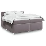 vidaXL Sommier à lattes de lit avec matelas Gris 200x200 cm Similicuir