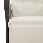 vidaXL Chaise inclinable de jardin et repose-pied noir résine tressée