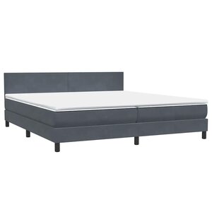 vidaXL Sommier à lattes de lit et matelas gris foncé 180x220cm velours