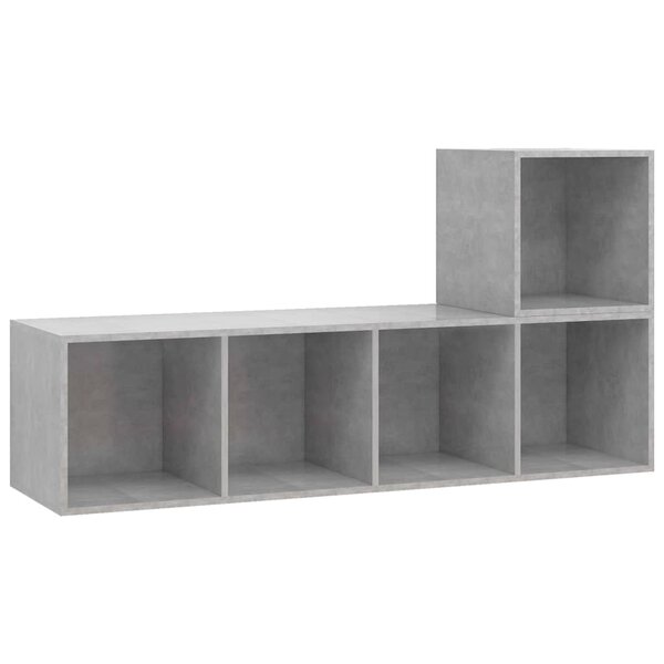 vidaXL Ensemble de meuble TV 2 Pièces Gris béton Aggloméré