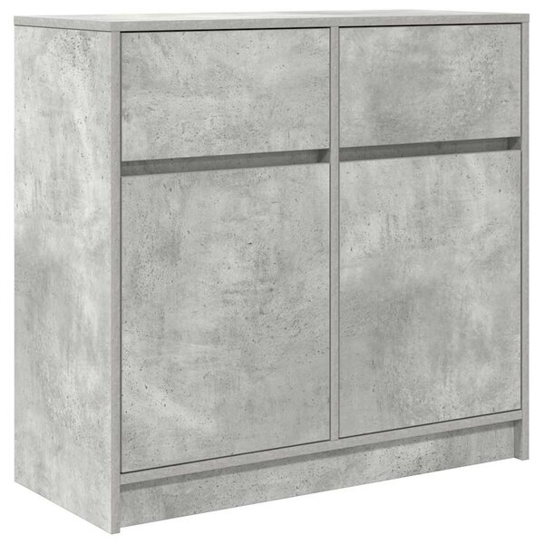 vidaXL Buffet avec tiroir gris béton 80x34x76 cm bois d'ingénierie