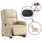 vidaXL Fauteuil inclinable électrique crème tissu