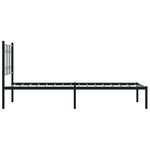vidaXL Cadre de lit métal sans matelas avec tête de lit noir 90x200 cm