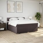 vidaXL Sommier à lattes de lit avec matelas Marron foncé 200x200 cm