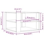 vidaXL Table basse gris béton 58x58x40 cm bois d'ingénierie