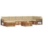 vidaXL Ensemble de canapés d'extérieur 8 Pièces Naturel et Beige