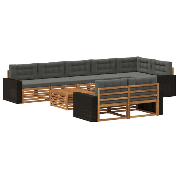 vidaXL Ensemble de canapés d'extérieur 9 pc