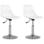 vidaXL Chaises pivotantes à manger lot de 2 blanc PP