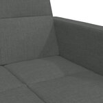 vidaXL Canapé-lit à 2 places avec repose-pied gris foncé tissu