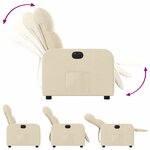 vidaXL Fauteuil inclinable électrique Crème Tissu