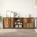 vidaXL Buffet 3 Pièces Bois ancien 70 x 41 x 75 cm Bois d'ingénierie