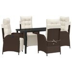 vidaXL Ensemble de 5 pièces de mobilier de jardin en poly rotin marron