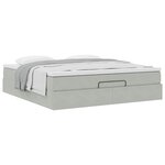 VidaXL Cadre de lit ottoman avec matelas gris clair 180x200 cm velours