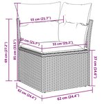 vidaXL Salon de jardin 7 Pièces avec coussins gris résine tressée