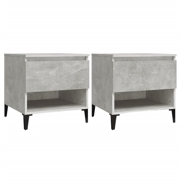 vidaXL Tables d'appoint 2 Pièces Gris béton 50x46x50 cm Bois d'ingénierie