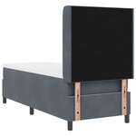 vidaXL Lit à ressorts avec tête de lit Gris foncé 80 x 200 cm Velours