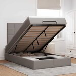 vidaXL Cadre de lit ottoman avec matelas taupe 120x200 cm tissu