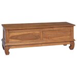 vidaXL Meuble TV Naturel 110 x 35 x 40 cm Bois de teck massif