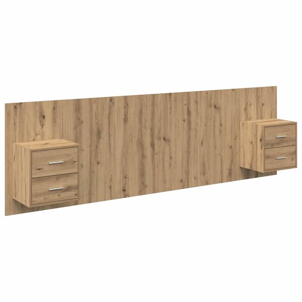 vidaXL Tête de lit avec armoire avec tiroir 3 Pièces Chêne artisanal