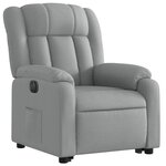 vidaXL Fauteuil inclinable électrique gris clair tissu