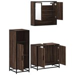 vidaXL Ensemble de meubles de salle de bain 3 Pièces Chêne marron