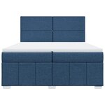vidaXL Sommier à lattes de lit avec matelas Bleu 200x200 cm Tissu