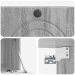 vidaXL Meuble TV mural Sonoma gris 59 5 x 41 x 30 cm Bois d'ingénierie