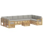 vidaXL Ensemble de canapés d'extérieur 8 pc Blanc et gris clair