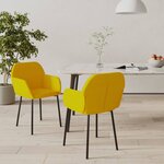 vidaXL Chaises à manger lot de 2 Jaune Velours