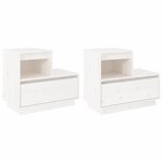 vidaXL Tables de chevet 2 Pièces Blanc 60x34x51 cm Bois de pin solide
