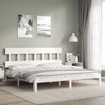 vidaXL Cadre de lit sans matelas blanc 200x200 cm bois massif de pin
