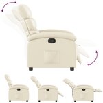 vidaXL Fauteuil inclinable Crème Similicuir