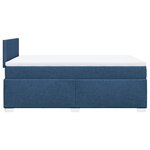 vidaXL Sommier à lattes de lit avec matelas bleu 120x190 cm tissu
